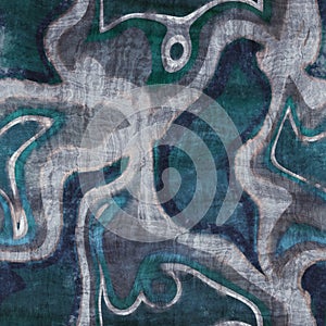 Blue, turquoise, and blue textured blobby pattern