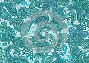 Blue turquoise cashmere pattern..