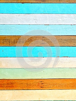 Blue,turquoise,green,orange,brown wood background texture,concept summer colorful background for template,banner,pattern