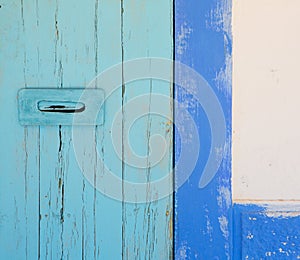 Blue and turquoise mediterranean door