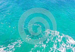 Blue turquoise water waves ocean and sea texture pattern Mexico