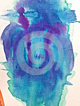 Blue with turquoise watercolor stain