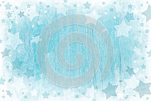 Blue or turquoise wooden christmas background with texture.