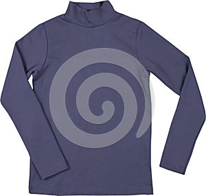 Blue turtleneck. Isolated on a white