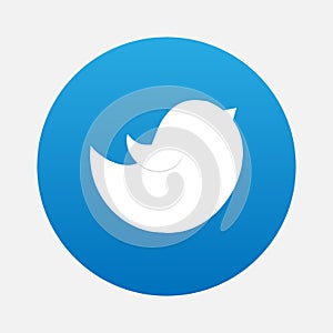 Blue Tweet Bird Vector Logo, JPG, JPEG, EPS.Twitter Icon Button.Flat Social Media Twiter Sign