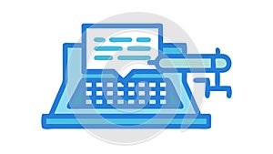 Blue Typewriter for Digital Content, vector design Generative AI