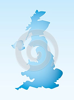 Blue UK map ice with dark and light effect vector on light background