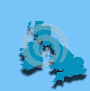 Blue UK map outline