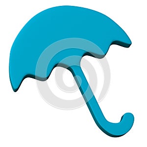 Blue umbrella icon 3d