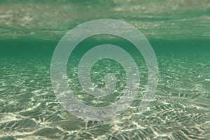 Blue under water waves in Ras Shitan in Sinai in Egypt