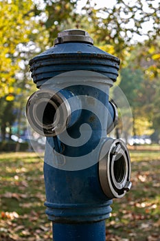 Blue underground hydrant