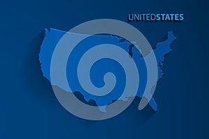 Blue United States map background, vector
