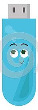 Blue usb flash, illustration, vector
