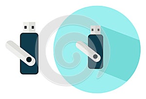 Blue usb ,illustration, vector