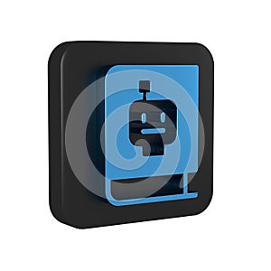 Blue User manual icon isolated on transparent background. User guide book. Instruction sign. Read before use. Black