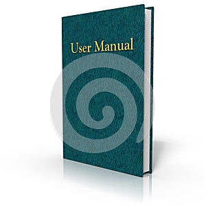 Blue user manual on white background