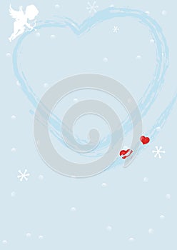 Blue valentine background with heart