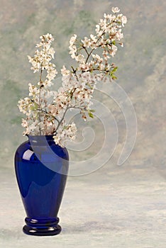 Blue Vase With Spring Flowers