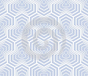 Blue vector abstract geometric seamless pattern with halftone lines, hexagons