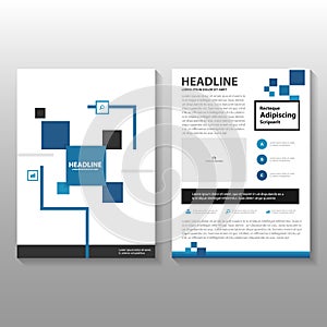 Blue Vector annual report Leaflet Brochure Flyer template design, book cover layout design