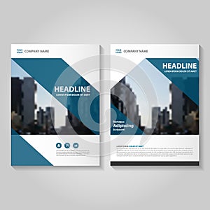 Blue Vector annual report Leaflet Brochure Flyer template design, book cover layout design, Abstract blue presentation templates