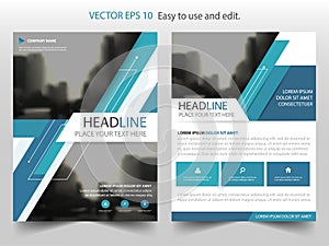 Blue Vector annual report Leaflet Brochure Flyer template design, book cover layout design, abstract business presentation