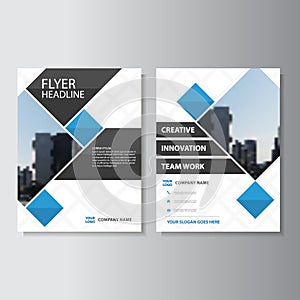 Blue Vector annual report Leaflet Brochure Flyer template design, book cover layout design, Abstract presentation templates photo