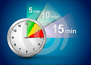 Blue vector background with timer