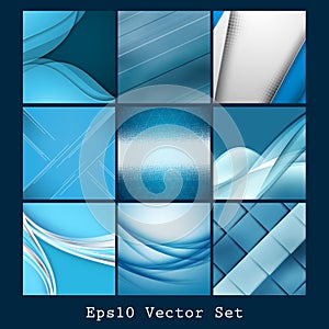 Blue vector backgrounds set