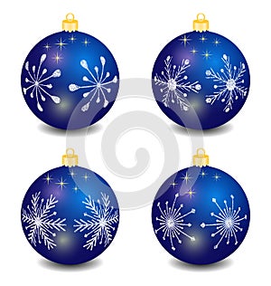 blue vector christmas balls