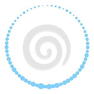Blue vector circle, round frame