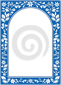 Blue vector floral arch frame