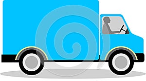 Blue Vector Hauling or Delivery Van - Copyspace