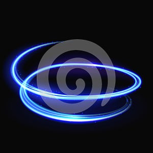 Blue vector light whirlpool, luminous swirling, glowing spiral background photo