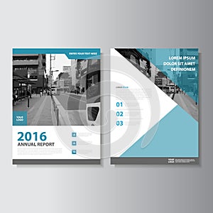 Blue Vector Magazine annual report Leaflet Brochure Flyer template design, book cover layout design