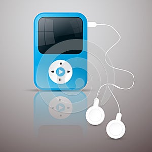 Blue Vector Mp3 Player Illustration