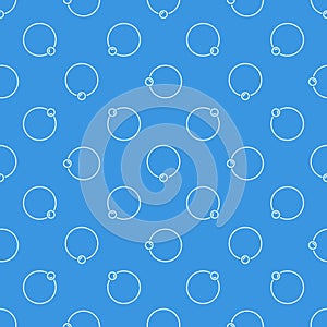 Blue vector seamless pattern made with captive ring linear icons