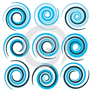 Blue vector spirals
