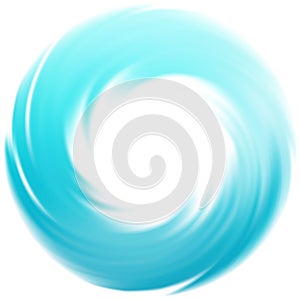Blue vector vortex background Waves of sea water color in a circle