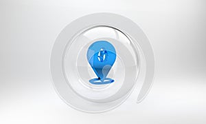 Blue Vegan food diet icon isolated on grey background. Organic, bio, eco symbol. Vegan, no meat, lactose free, healthy