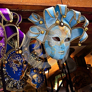 Blue Venetian Masks Venice Italy