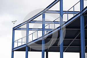 Blue Viewing Platform with Steel Girders