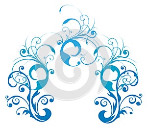 Blue vines and leaves pattern