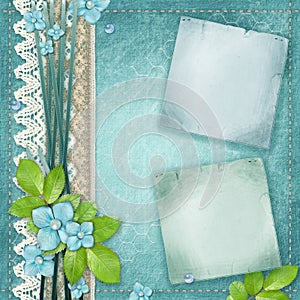 Blue vintage background for album cover or page