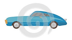 Blue Vintage Car Flat Design Vector, vector design Generative AI