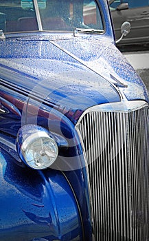 Blue vintage customised ford car
