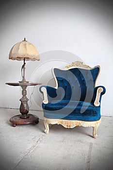 Blue vintage luxury armchair 2