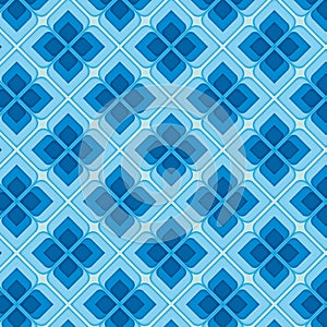 Blue Vintage Seamless Pattern