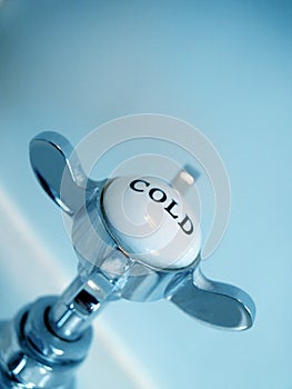 Blue Vintage style cold tap abstract image