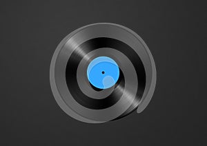 Blue vinyl record isolated on black background